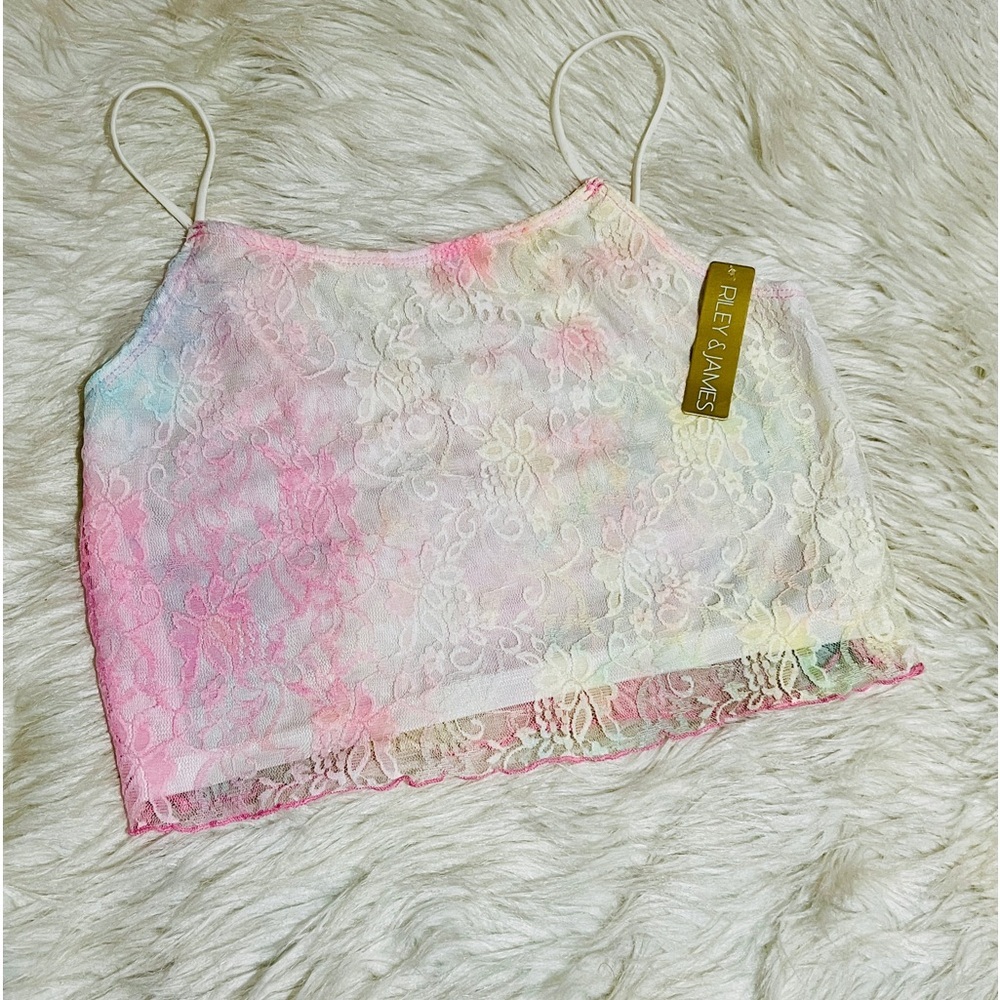 Pastel Tiedye Crop top size Large
